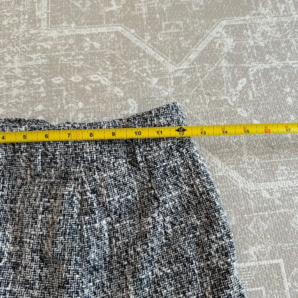 ZARA Tweed Denim Ruffle Skirt Women's XS Black White Blue - Picture 5 of 6